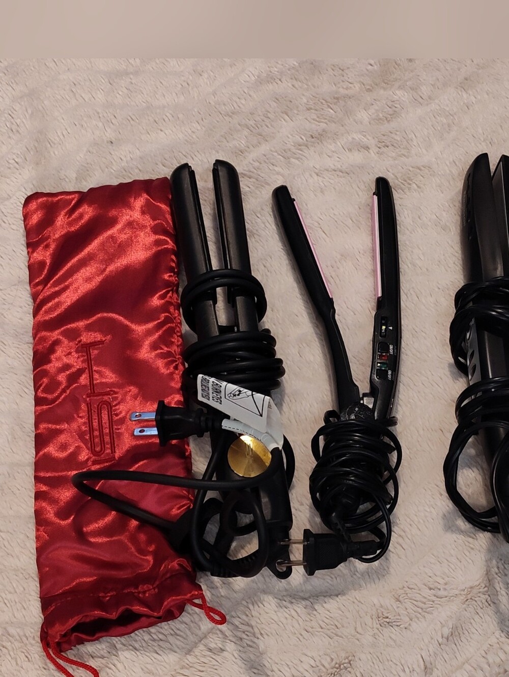 Trio Flat Irons! HSI Professional Black Flat Iron In A Red Satin Pouch +2 Others